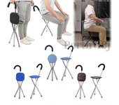 Bastón para caminar con asiento, silla de bastón plegable, silla de muleta portátilSolo 1pcszd qe Rojo