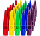 25 Paquete de instrumentos musicales Kazoos de plástico con diafragmas de flauta Kazoo para regalo, premio y fiesta Fa