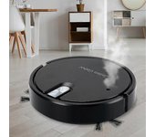 Robot Aspirador 5-en-1 Aspirador Inalámbrico con Luces de Atmósfera Led Aspiradora Silenciosa Trapeador Humidificador Vaccume Clean Negro