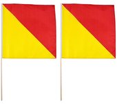 2pcs Bandera de señal de partido de ondeo Bandera de señal de mano Bandera de señal de mano pequeña bandera de ondeo Bandera de mano de mando 50x35cm