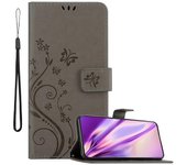 Funda protectora Samsung Galaxy S21 5G - con estampado floral y ranura para tarjetas LILA OSCURA FLORAL