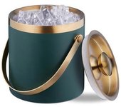 Cubitera, acero inoxidable, doble pared, cubitera con asa de tapa, 2 l, cubitera Oro verde