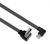 90 grados angulosos USB 2,0 para mecanografiar el cable de datos del cable plano de C para los teléfonos y los ordenadores portátiles