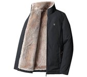 Chaqueta de invierno para hombres abrigo cálido a prueba de viento Negro 5XL
