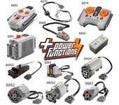 Funciones de alimentación Todas las partes Technic Motor Receptor remoto Batería Caja Lote para Lego Línea de 25CM