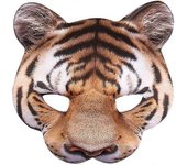 Media máscara de tigre, con elástico, máscara facial, máscara de animal, gato salvaje, disfraz, carnaval, fiesta temática