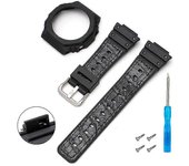 Correa de reloj para Casio G-Shock GA-2100 GA-2110 Estuche negro con correa de silicona Línea Negra