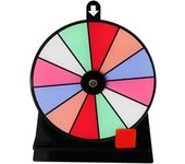 Qucyy Rueda de premios giratoria de mesa, 8/12 ranuras Fortune Spinner con soporte, antideslizante