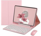 Funda para teclado ipad con mouse Retro Round Key Caps desmontables