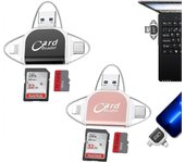 2024 Nuevo lector de tarjetas SD TF universal 4 en 1 multipuerto, lector de tarjetas de memoria USB C SD TF, adaptador multipuerto USB C Hub [jkw] ...
