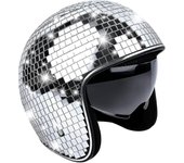 Casco De Bola De Discoteca, Casco De Discoteca Casco De Bicicleta Plata Brillante Casco Harley Fiesta | Fruugo En Zy3.4c p