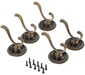 5Pcs Ganchos para colgar puertas antiguas Percha de pared de baño vintage Sombreros Bolsa Llavero Abrigo de gancho de aleación de zinc Bronce