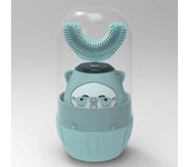 Cepillo de dientes eléctrico en forma de U para niños con 3 modos de luz uv led de 2 led Azul