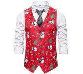Chalecos navideños estampados para hombre Chalecos sin mangas estampados Muñeco de nieve M