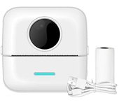 Mini impresora de pegatinas, impresora térmica, impresora inalámbrica inalámbrica para teléfonos portátiles, pequeña impresora de Instan Blanco