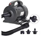 Bomba eléctrica portátil de 1600 W Bomba de colchón de aire Inflador de bomba de aire eléctrico de inflado Desinflador con 2 boquillas para barco d...
