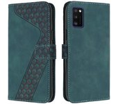 Funda Samsung Galaxy A41, funda abatible de cuero de PU, diseño de cierre magnético, ranuras para tarjetas, estuche de soporte Verde
