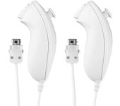 Paquete de 2 controladores Nunchuk para Wii, controlador de juegos remoto Nunchuk Jostick compatible con gamepads de videojuegos Nintendo Wii y Wii U