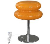 Lámpara retro de tarta de huevo Lámpara de hongo moderna de mediados de siglo Lámpara de escritorio USB Atenuación tricromática Sala de estar Naranja