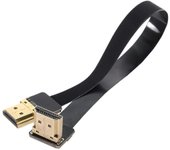 Linjou FPV HDMI macho a HDMI macho angulado 90D HDTV FPC Cable plano para fotografía aérea FPV HDTV Multicóptero (20cm) Funciona para fotografía aé...