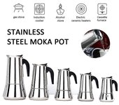 Nueva Cafetera Italiana Moka Estufa Percolador Olla de acero inoxidable Latte Top Espresso 100ml2 cups