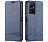 AZNS para vivo Y33s 5G / Y75 5G Cartera de cuero PU magnético autoabsorbente Estuche de soporte plegable Funda para teléfono Azul