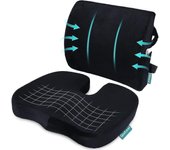 Cojín de asiento ortopédico y cojín de respaldo y respaldo lumbar silla de oficina almohada de espuma viscoelástica