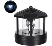 Luz de faro LED solar al aire libre para césped de jardín - lámpara giratoria para la decoración del hogar
