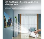 Proyector inteligente con Android TV 11.0 5G WiFi Bluetooth Proyector portátil HD Mini dispositivo para IOS y Blanco