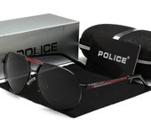 Policía Hombres Polarizados Uv400 Gafas de Sol Aviador Gafas de Conducción Negro y rojo