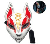 Máscaras de Halloween - Máscara de Fox Drift - Máscara LED - Máscara iluminada compatible con Halloween Cosplay Game Party Props Mask compatible co...