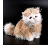 Juguetes para niños y niñas gatos electrónicos de peluche Lindo 3 4 5 6 7 8 9 años Edad Regalo Amarillo marrón