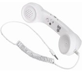 3.5mm Retro teléfono móvil receptor de teléfono celular teléfono auricular con micrófono Blanco