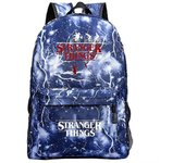 Lequeen Stranger Things Galaxy Mochila Mochila Mochila Estudiante Bolso de Viaje Bolsa Escolar Regalo Para Niños Adultos Blue