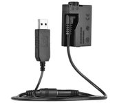 DR-E8 Batería ficticia compatible con cámaras DSLR Canon EOS 550D, 600D, 650D, 700D negro