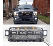 Modificado para F150 Malla de parrilla para F-150 2018 2019 2020 Parachoques delantero estilo raptor Parrilla superior de carreras Parrilla Parrill...