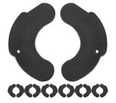 6 pares Soportes útiles de mancuernas Mancuernas Almohadillas a prueba de golpes Herramientas de fitness Negro 8.3X5CM