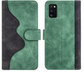 Para Samsung Galaxy A41 (Versión Global) Empalme Flip Wallet Case Tapa protectora con cierre magnético Verde Style C Samsung Galaxy A41 (Gl
