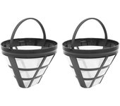 2Pack No.4 Filtro de canasta de cafetera reutilizable para filtros Ninja, se adapta a la mayoría de las cestas de goteo de 8-12 tazas blackwhite