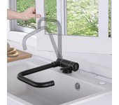 Grifo de cocina negro plegable giratorio 360, grifo mezclador de cocina plegable por ventana, grifo mezclador de fregadero de agua fría y caliente ...