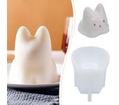 Molde de silicona de gato 3D Resina epoxi Pudín de crema de bricolaje Molde de vela Molde de cera para velas Como se muestra