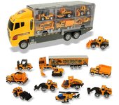 Yuzee Camión de juguete Vehículos Coches Carros de construcción 11 en 1 Juguetes para niños y niñas-amarillo