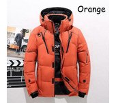 -30°C Invierno Hombre Pato Grueso Plumón Hombre Nieve Parkas Abrigo Hombre Cálido Invierno Plumón Ropa de Abrigo naranja XL