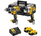 DEWALT DCK266P2T-QW - Kit Taladro Percutor DCD796 XR 18V, Atornillador de Impacto DCF887, 2 Baterías 5Ah + Cargador DCB115, Maletín Tstak