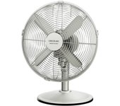 Cecotec Ventilador de Sobremesa EnergySilence 610 SteelDesk. 40 W, Acabado en Acero, Diámetro 12" con 4 Aspas, 3 Velocidades, Oscilación, Altura ajustable, Máxima seguridad