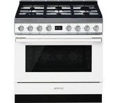 Smeg Portofino CPF9GPWH Cocina de Gas 6 Zonas + Horno Pirolítico Blanca
