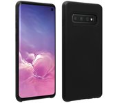 Avizar Funda de Silicona Semirrígida Mate Suave Negra para Samsung Galaxy S10