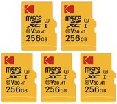 Tarjeta MicroSD Kodak 256 GB Clase 10 Alto rendimiento con adaptador