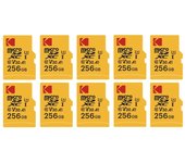 Tarjeta Micro SD Kodak 256GB Clase 10 alto rendimiento con adaptador