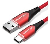 Cable USB Vention CODRG USB 2.0 Tipo-C 3A Carga Rápida 1.5m Rojo Nylon